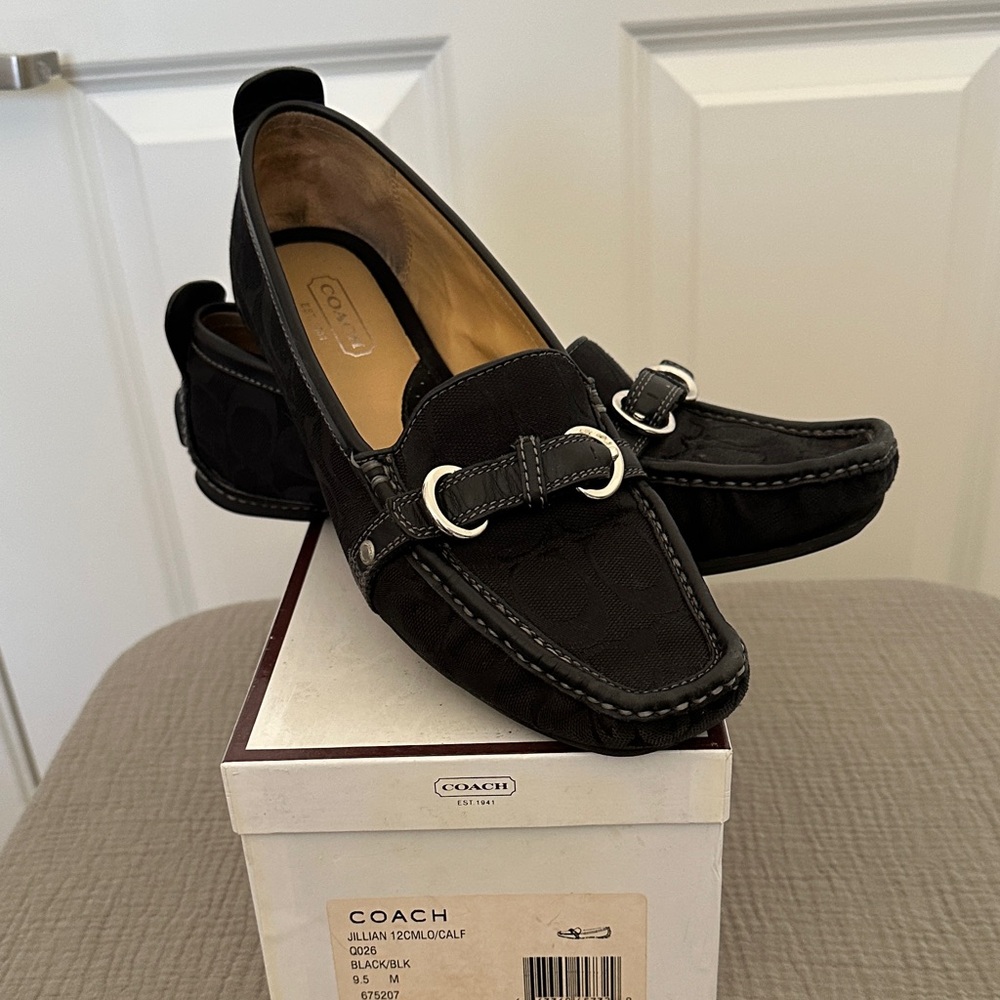 Coach Women's Black Leather Loafers